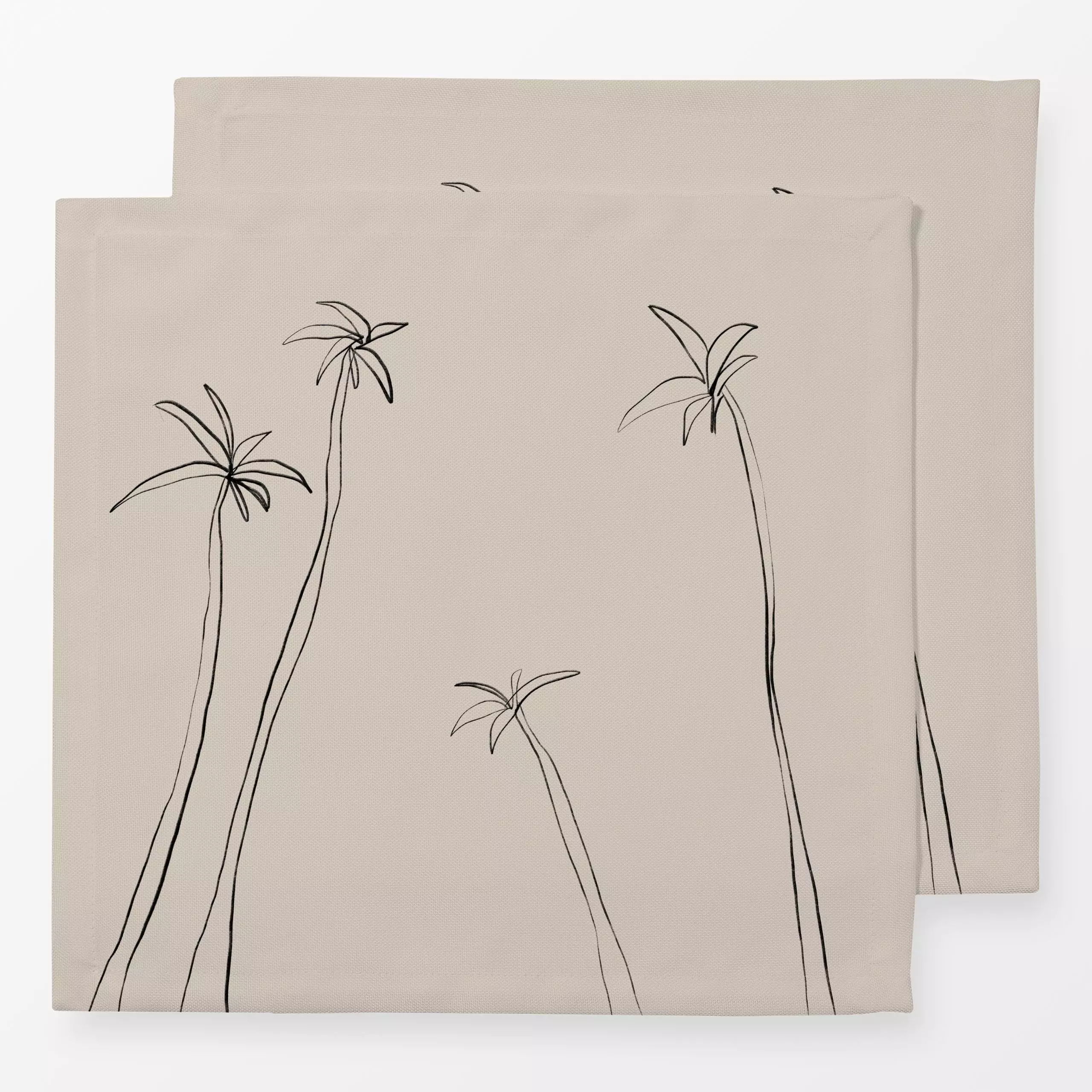 Servietten Palmen Beige - Sommer, Pflanzen & Botanik - von „Sophie Augustin Illustration"; Palmen, Strand, Sommer