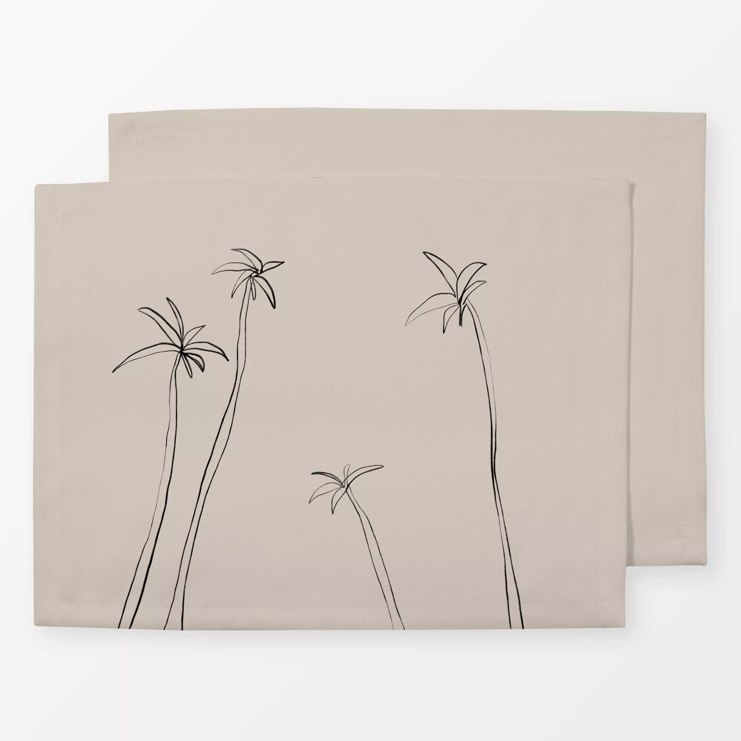 Tischset Palmen Beige - Sommer, Pflanzen & Botanik - von „Sophie Augustin Illustration"; Palmen, Strand, Sommer