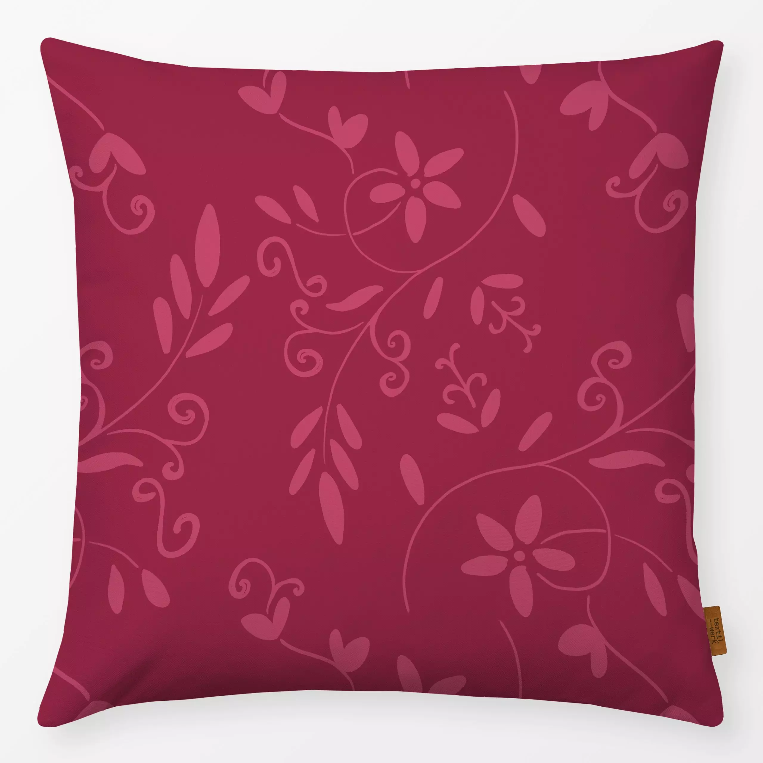 Kissen Flow magenta - Blumen & Florales, Liebe, Romantik & Pride - von „Julia Reyelt"; abstrakt, Blumen, Pflanzen, Garten, B...