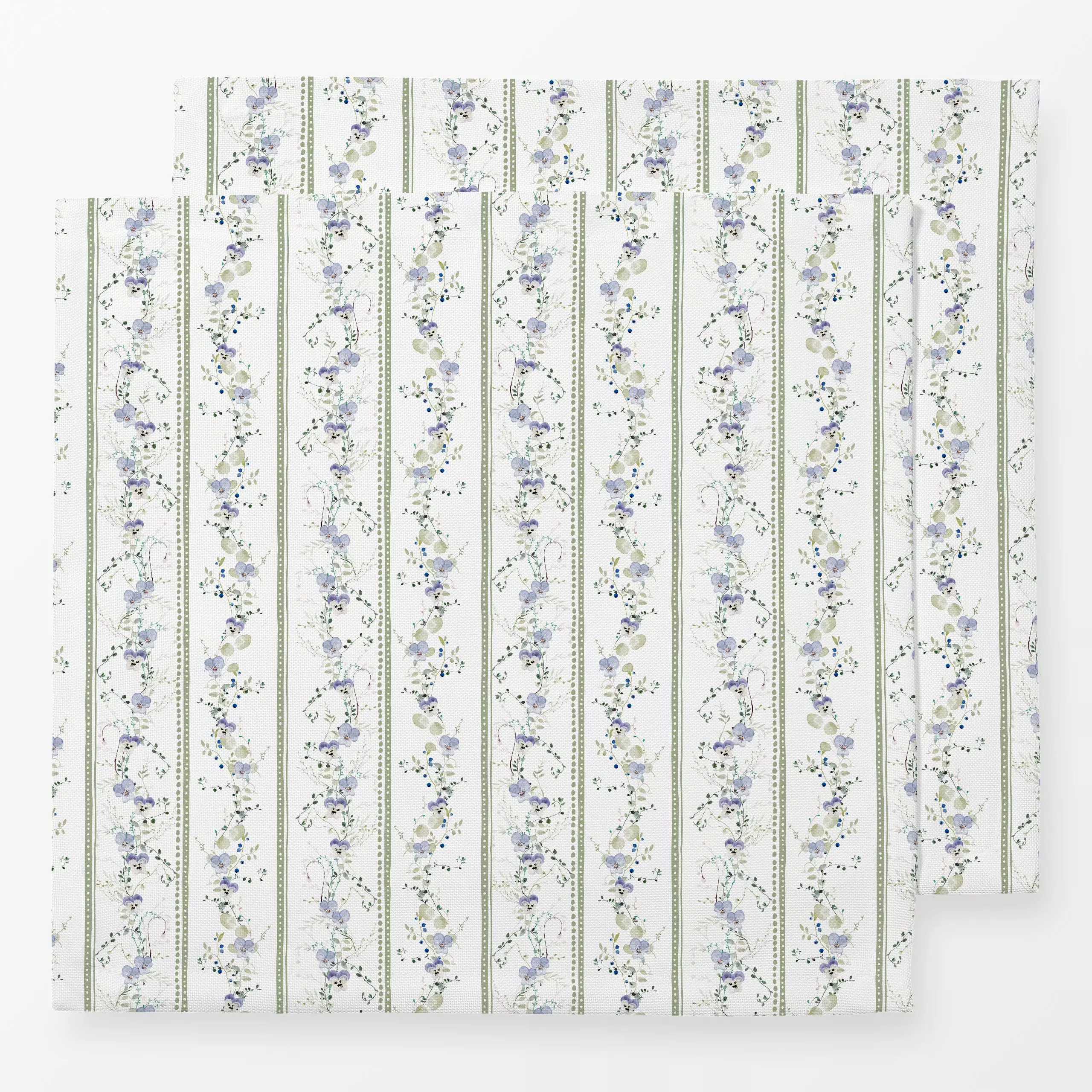 Servietten Ranken Blüten Streifen Grün - Blumen & Florales, Symbole & Muster, Retro & Vintage - von „Uta Naumann"; boho, Lin...