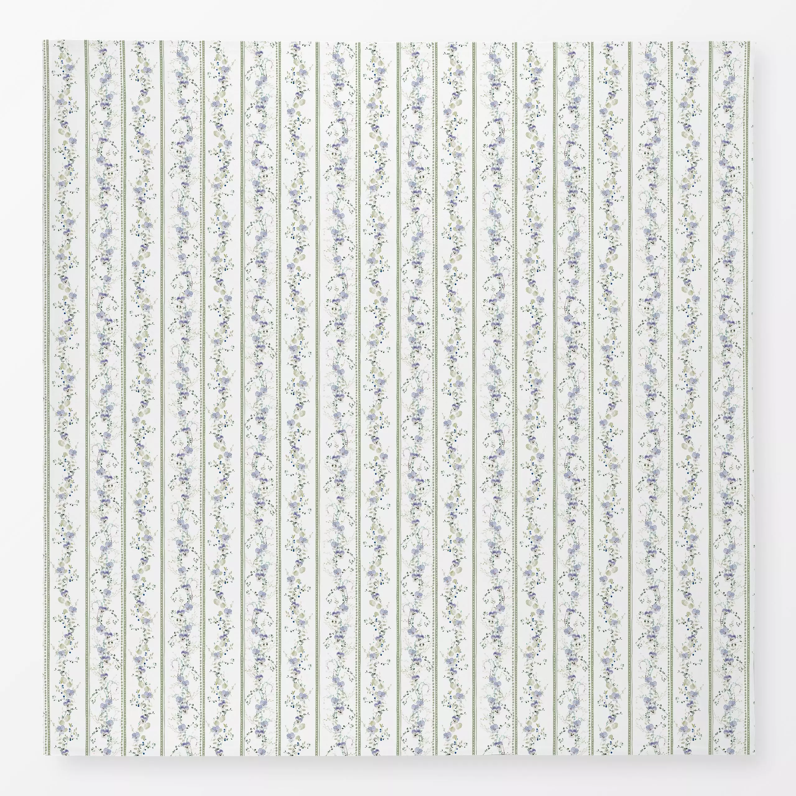 Tischdecke Ranken Blüten Streifen Grün, Blumen, gemustert, von Uta Naumann