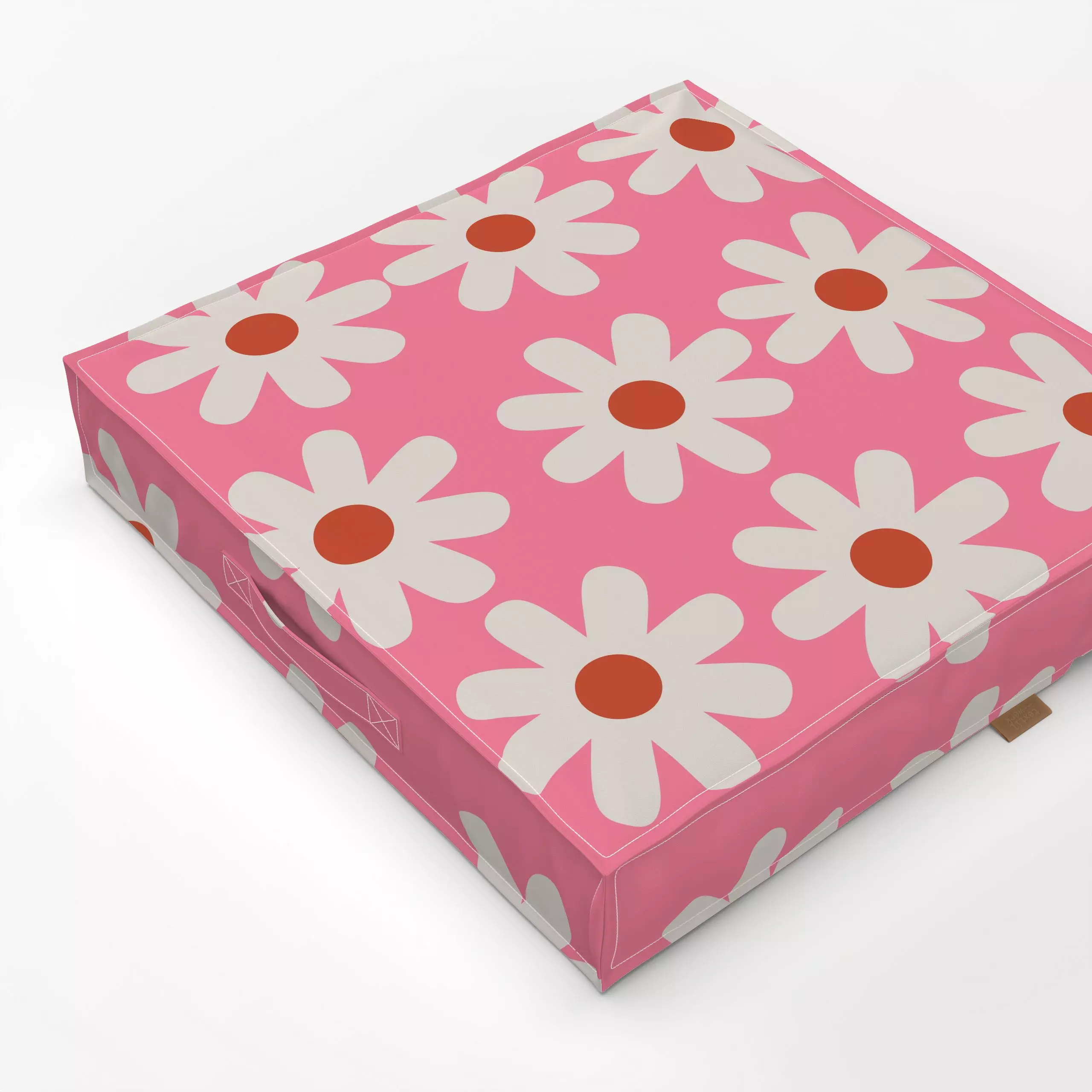 Bodenkissen Gänseblümchen Auf Pink - Blumen & Florales, Frühling, Sommer, Ostern - von „Alisa Knöß"; skandinavisch, Amsterda...