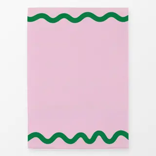 Geschirrtücher Wellenrand Rosa Grün