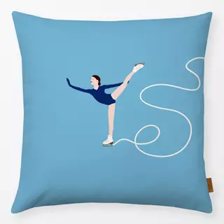Kissen Eisläuferin Blau