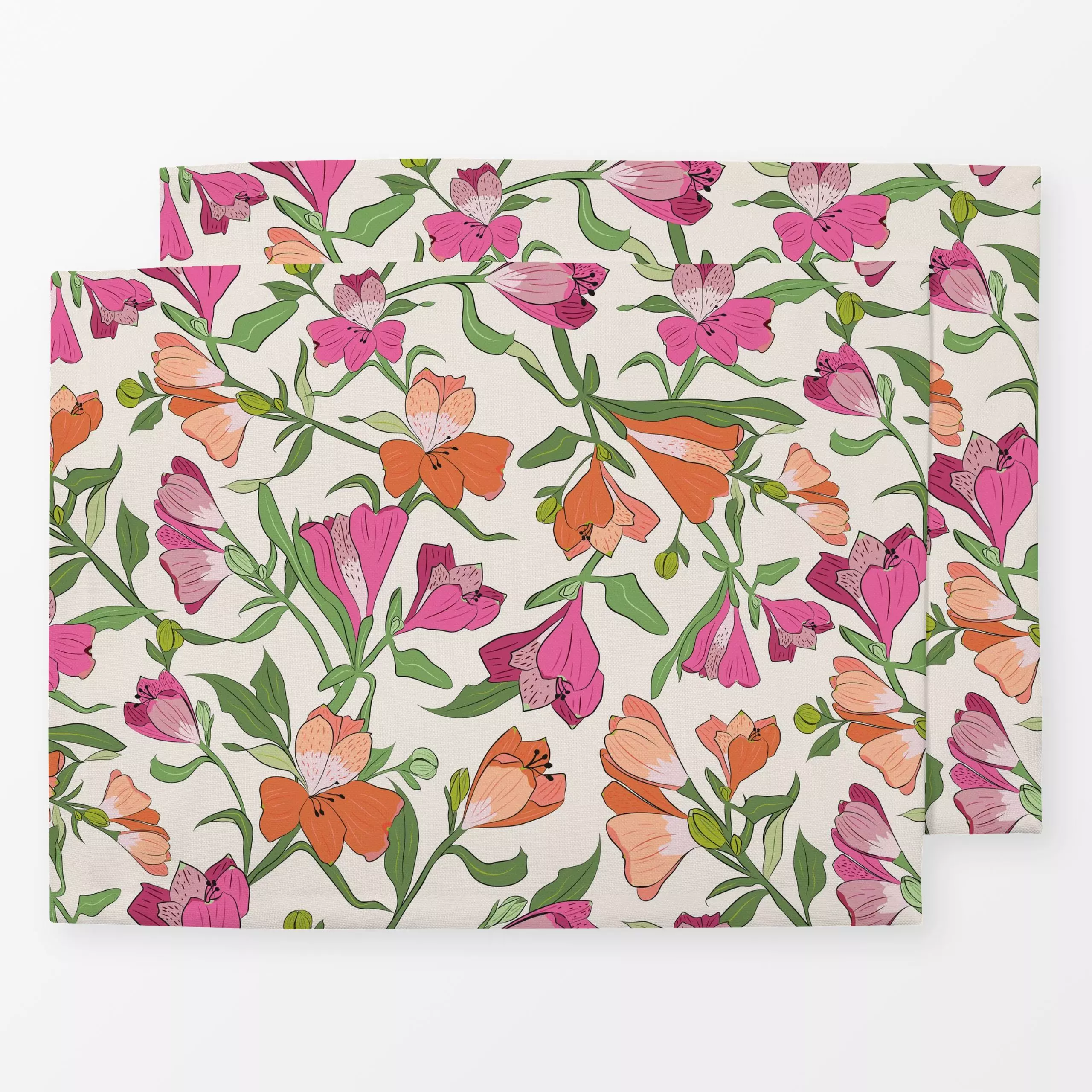 Tischset Blumenwiese pink peach fuzz - Blumen & Florales, Frühling - von „Kantioler Design"; Blumen, Garten, Blüten, Ostern,...