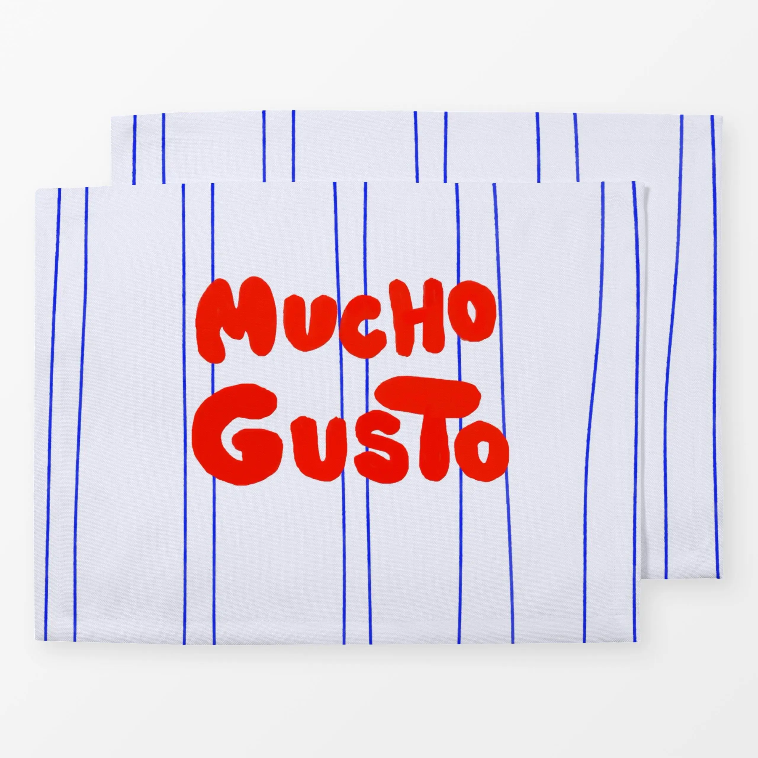 Tischset Mucho Gusto lightblue, Spruch, Sommer, von Ute Arnold