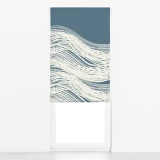 Raffrollo abstrakte Welle navy blau