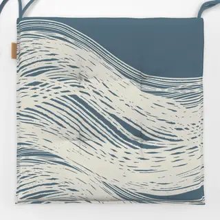 Sitzkissen abstrakte Welle navy blau