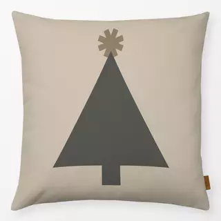 Kissen Tannenbaum Grau Beige