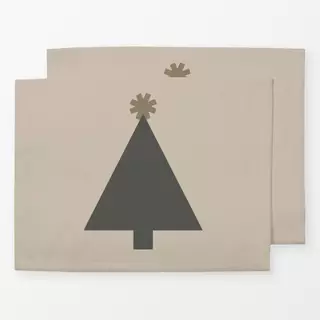 Tischset Tannenbaum Grau Beige