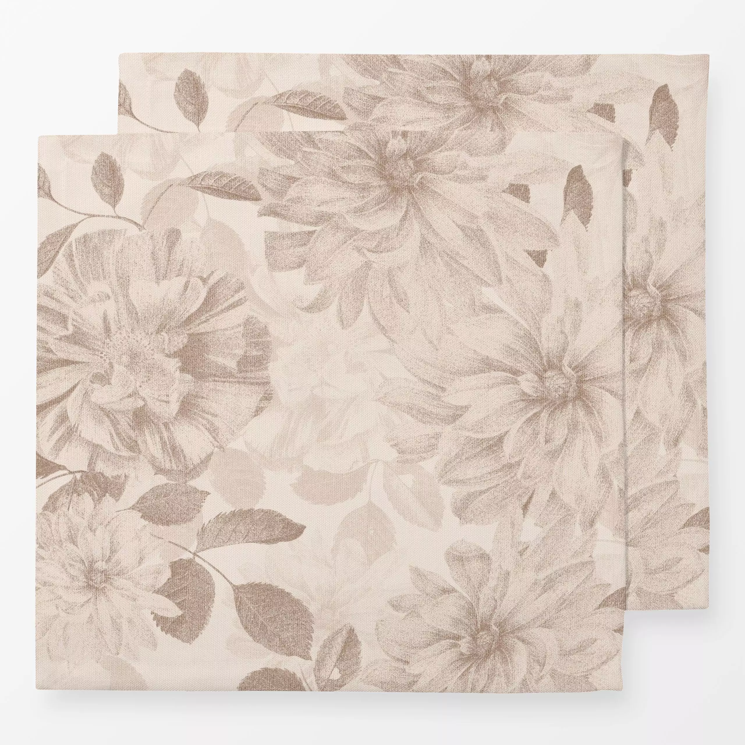 Servietten Sepia vintage Peonies - Blumen & Florales, Herbst, Retro & Vintage - von „Bloomery Decor“; Rosen, Pfingstrosen, v...