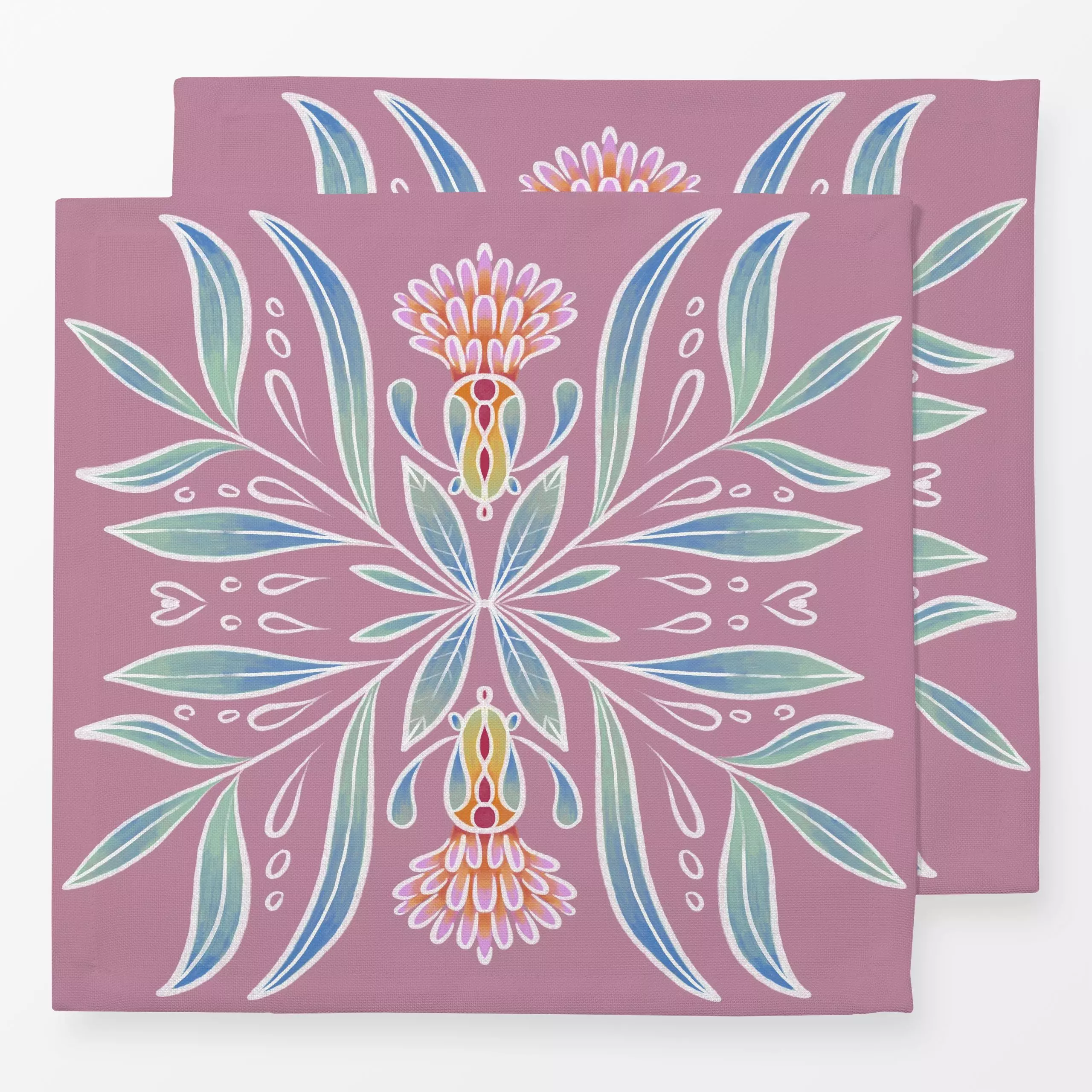 Servietten Floral Tile - Blumen & Florales, Symbole & Muster, Pflanzen & Botanik - von „Patries Elisabeth"; Illustration, Ze...