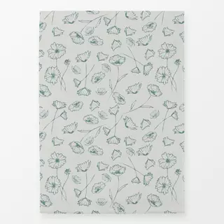 Geschirrtuch Inky Flowers Beige Green
