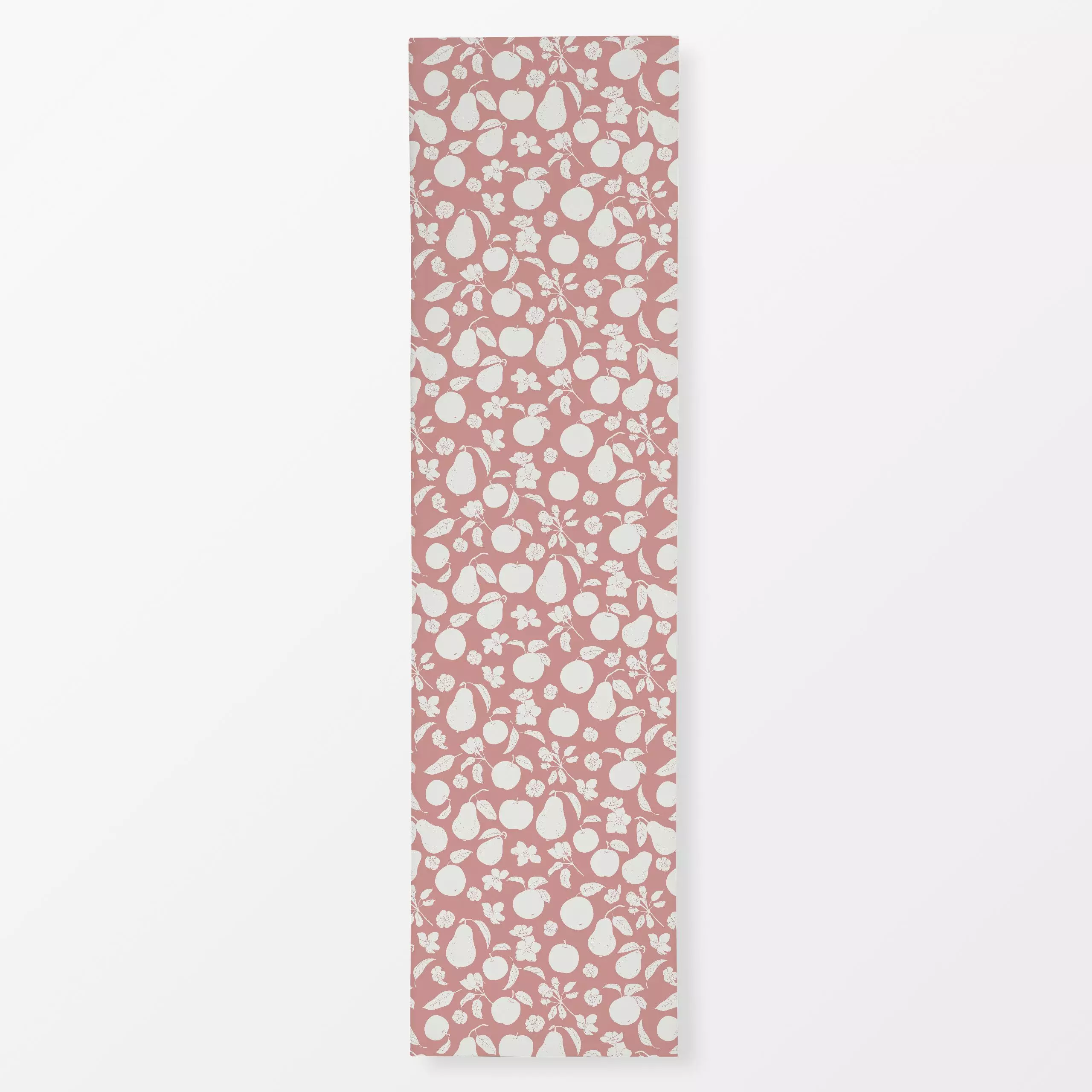 Tischläufer Äpfel und Birnen matt rosa - von „Katrin Graff"; Obst, Apfel, Birnen, Ernte, herbstlich, Landleben, Apfelbluete,...