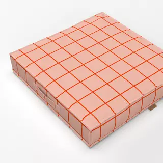 Bodenkissen Grid Rosa & Rot