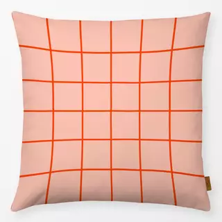 Kissen Grid Rosa & Rot