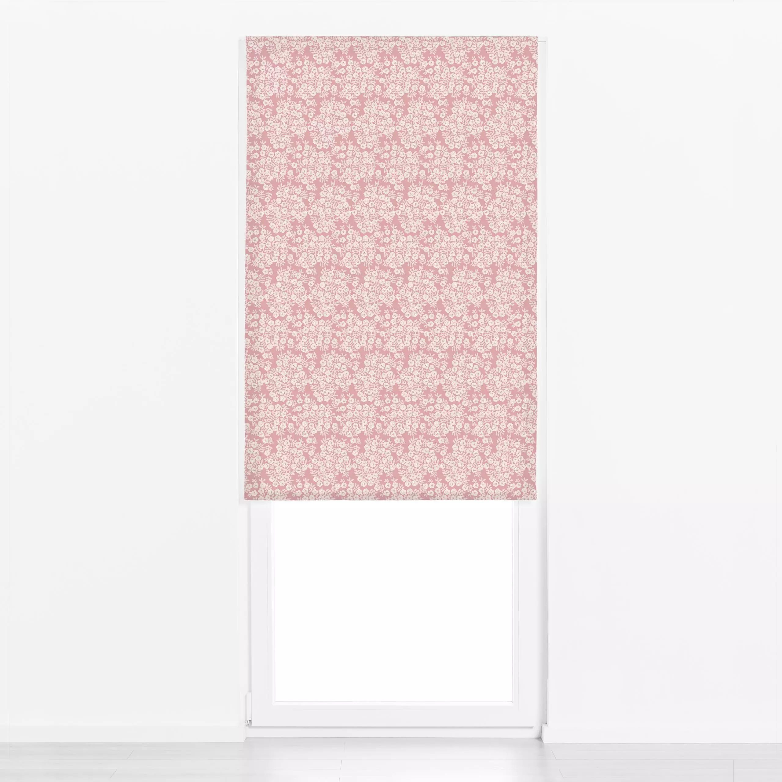 Raffrollo Small Blossoms rosé - Blumen & Florales, Sommer - von „Studio Kesse"; boho, Blumen, Blüten, Sommerblumen, Sommer, ...