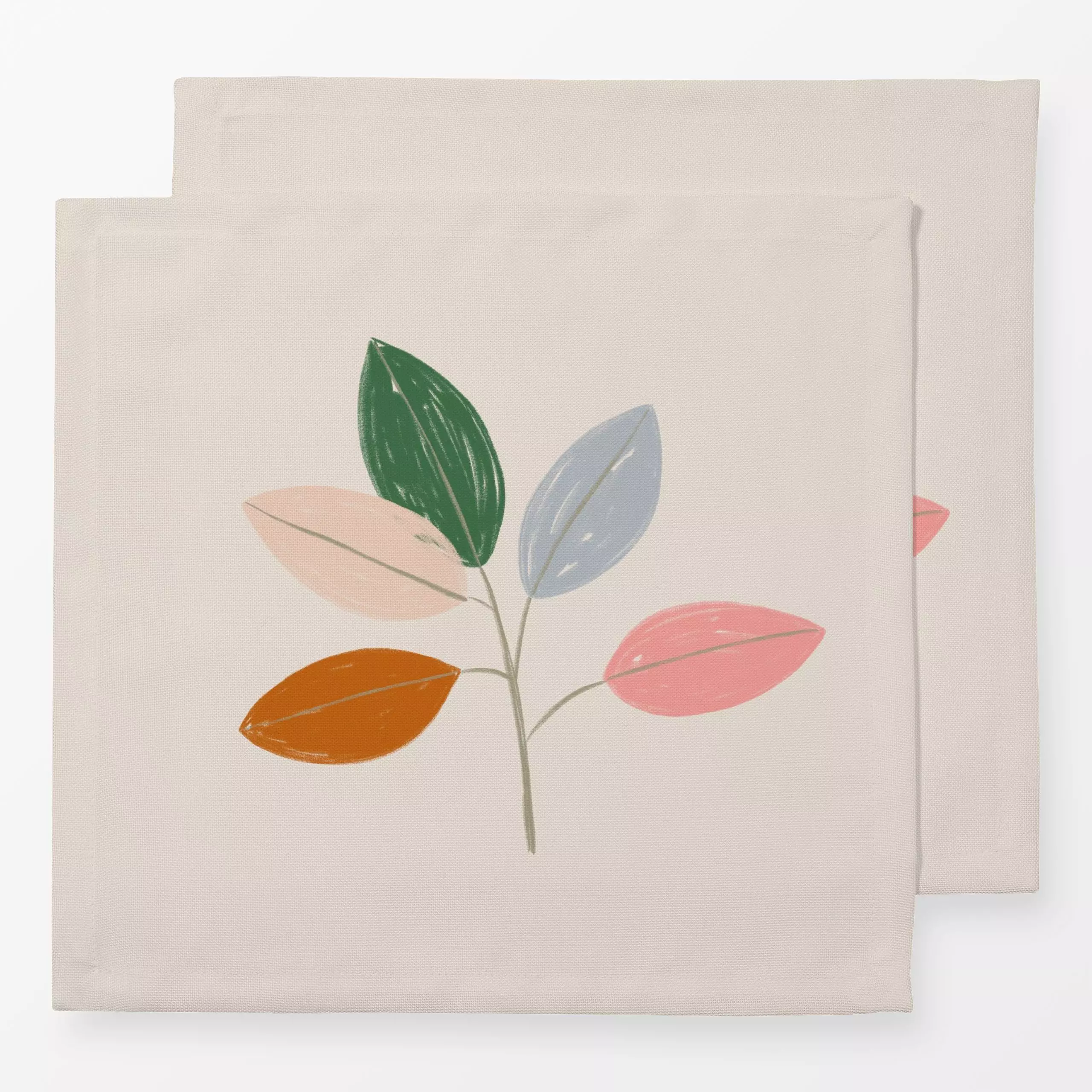 Servietten Zweig bunt - Blumen & Florales, Herbst - von „Kruth Design"; Zweig, Blätter, Herbst, Herbstdeko, herbstlich, Sofa...