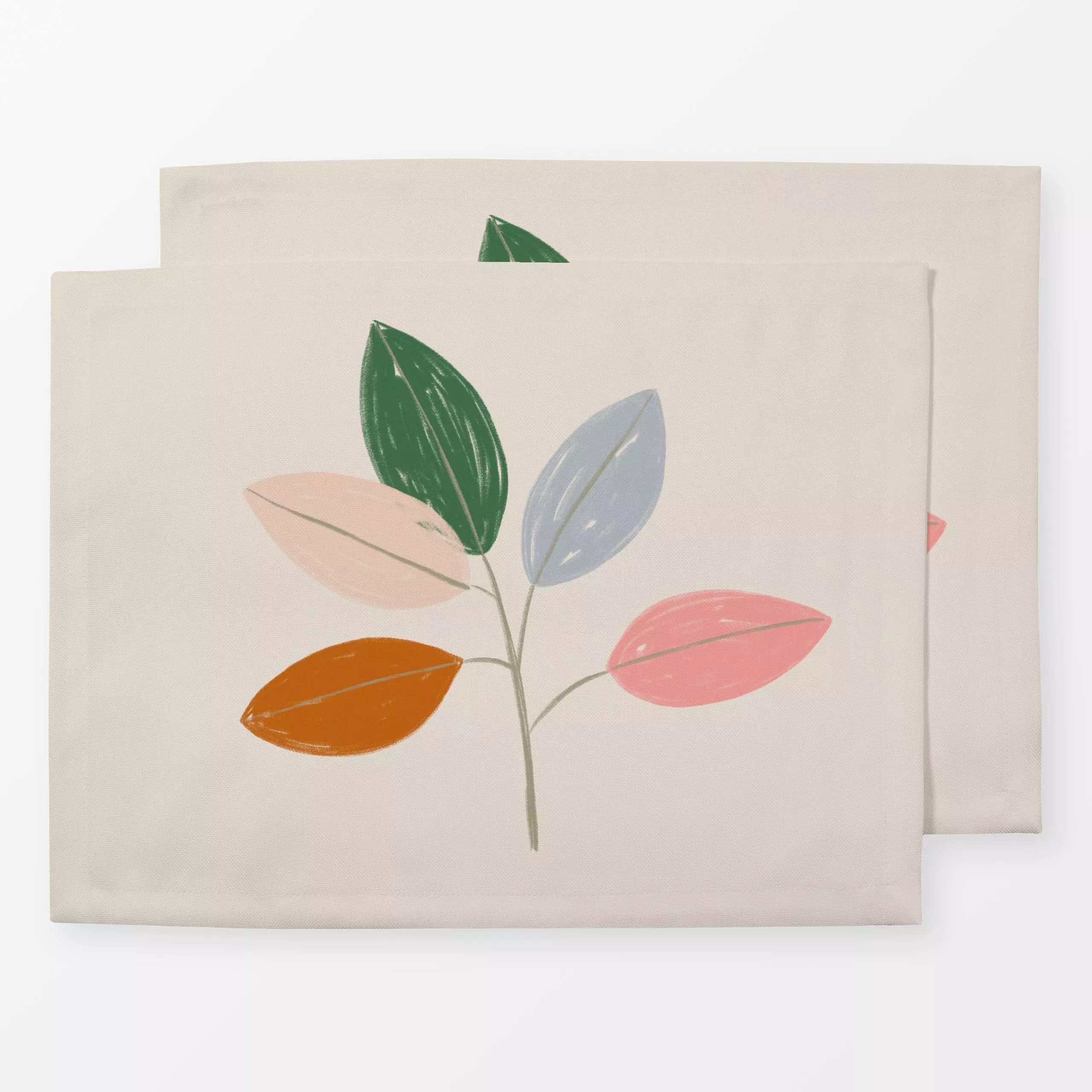 Tischset Zweig bunt - Blumen & Florales, Herbst - von „Kruth Design"; Zweig, Blätter, Herbst, Herbstdeko, herbstlich, Sofaki...