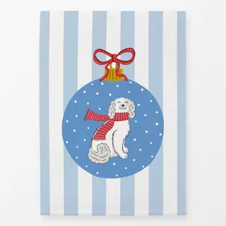 Geschirrtuch Weihnachtskugel mit Hund
