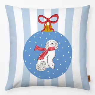 Kissen Weihnachtskugel mit Hund