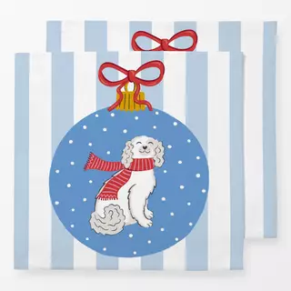 Servietten Weihnachtskugel mit Hund