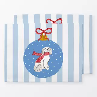 Tischset Weihnachtskugel mit Hund