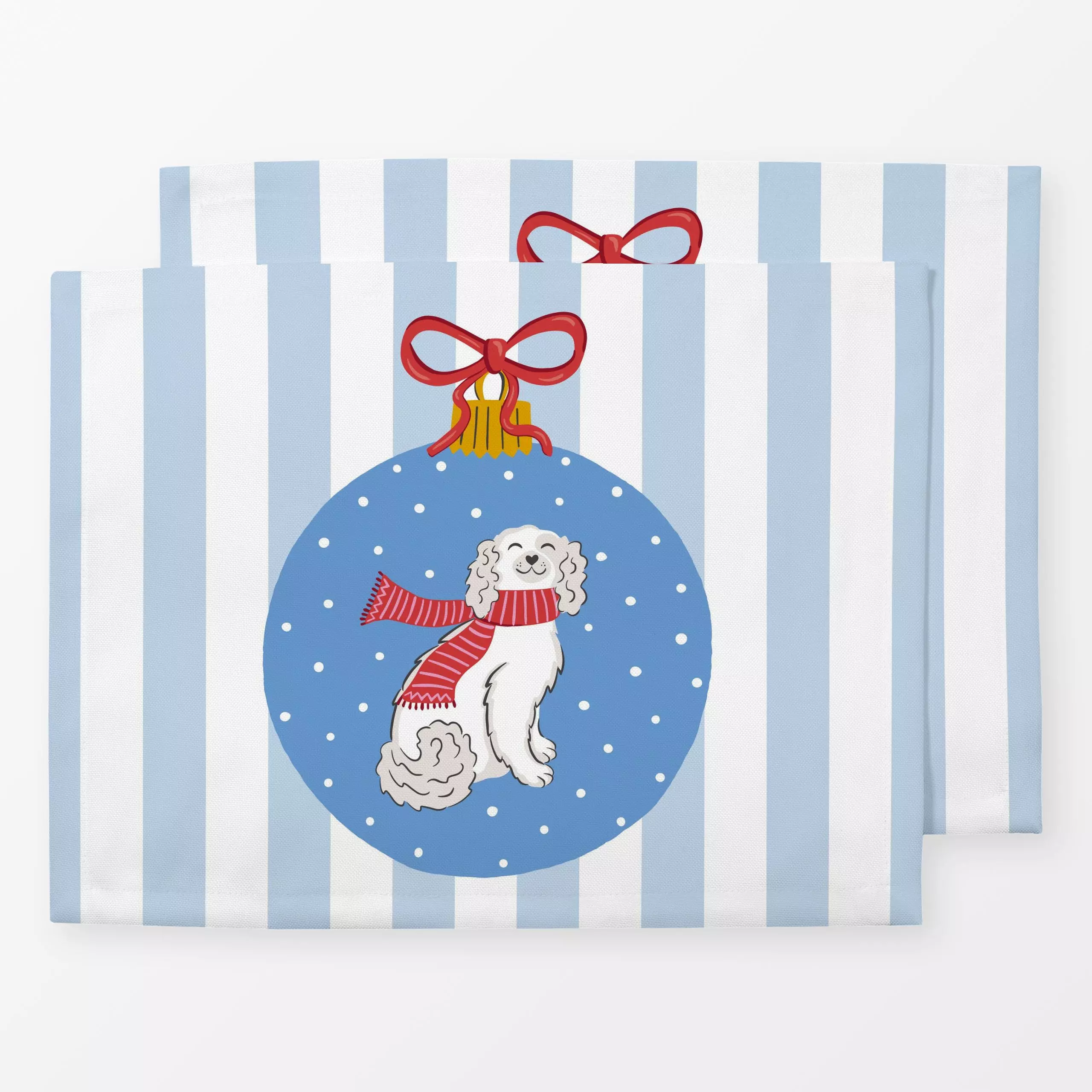 Tischset Weihnachtskugel mit Hund - Kinderzimmer & Motive für Kinder, Weihnachten, Winter - von „Vivian Hasenclever"; Hund, ...
