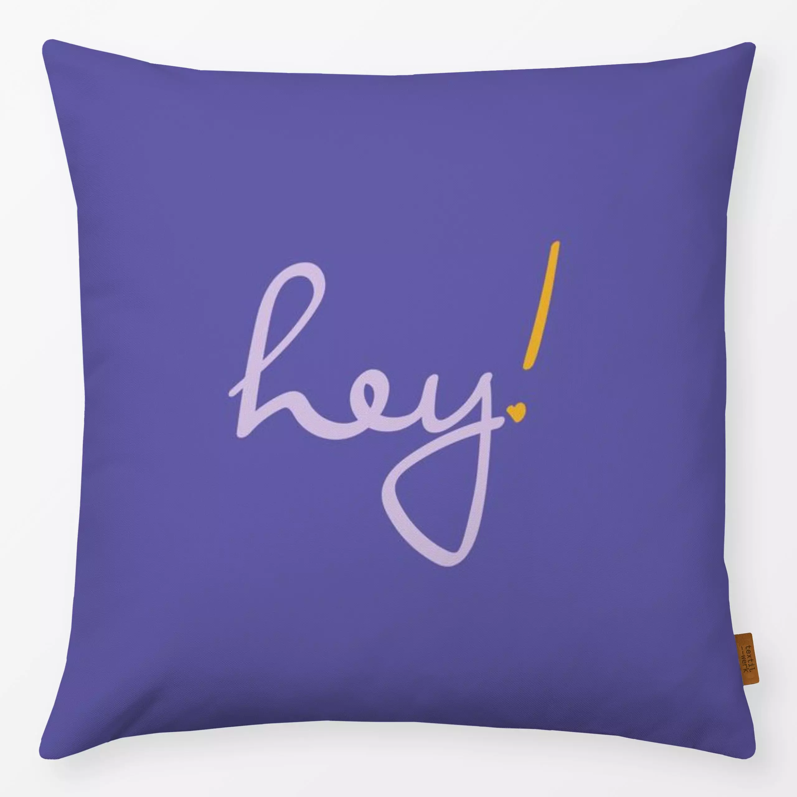 Kissen Hey with a heart - Sprüche & Schriftzüge - von „Fiilis Design"; schrift, hey