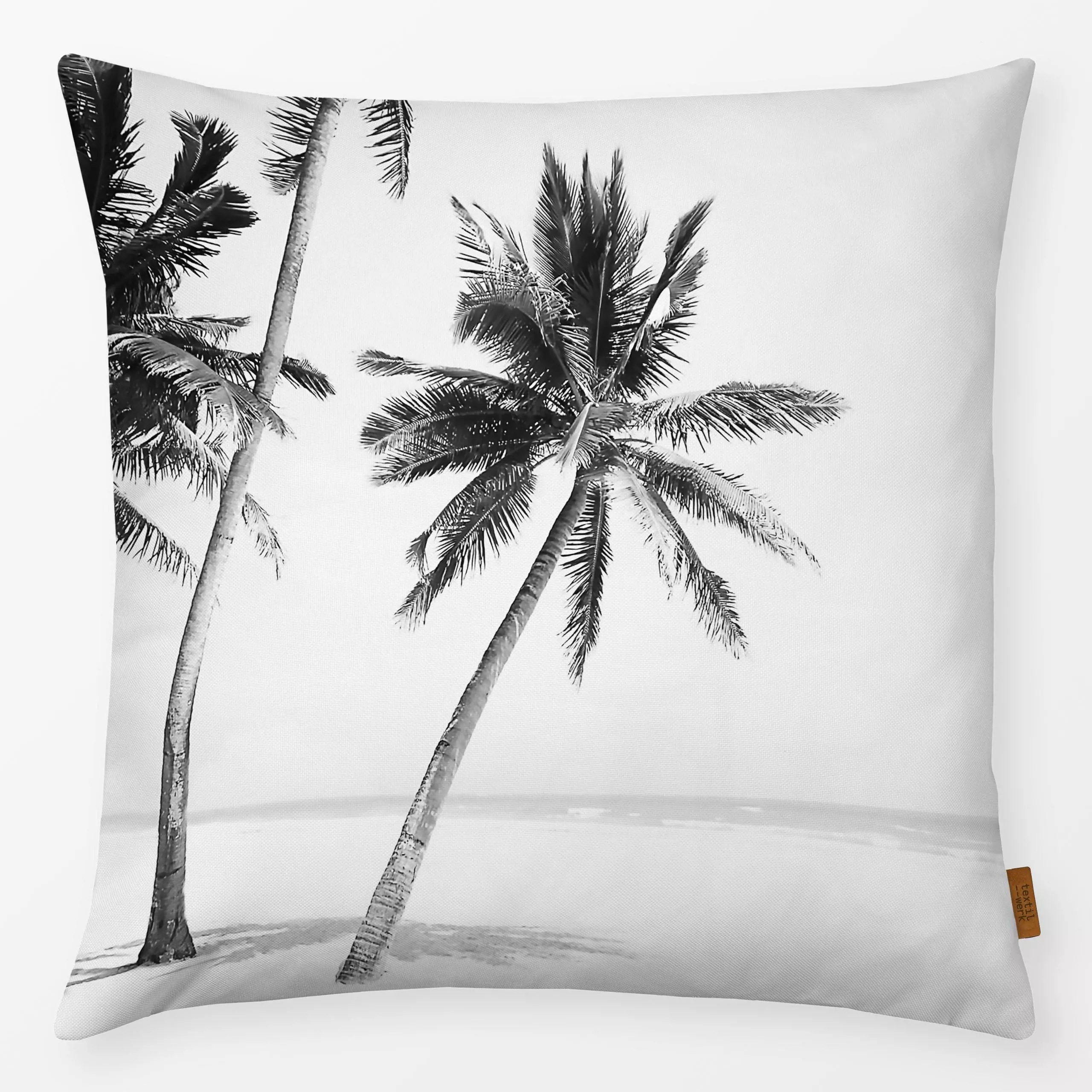 Kissen Island - Sommer - von „Sisi and Seb"; Palmen, Strand, tropisch, Sommer, Urlaub, plamenblatt, palmendesign, sommerurla...