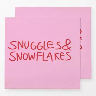 Servietten Snuggles & Snowflakes Pink