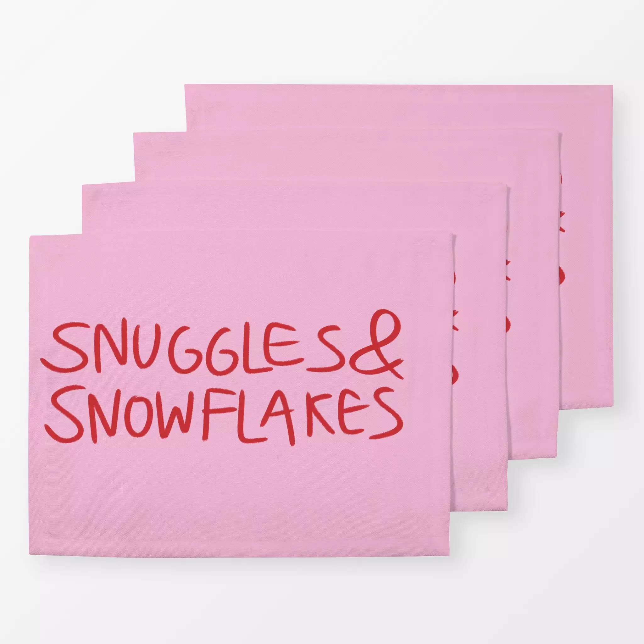 Tischset Snuggles & Snowflakes Pink Snuggles & Snowflakes Pink