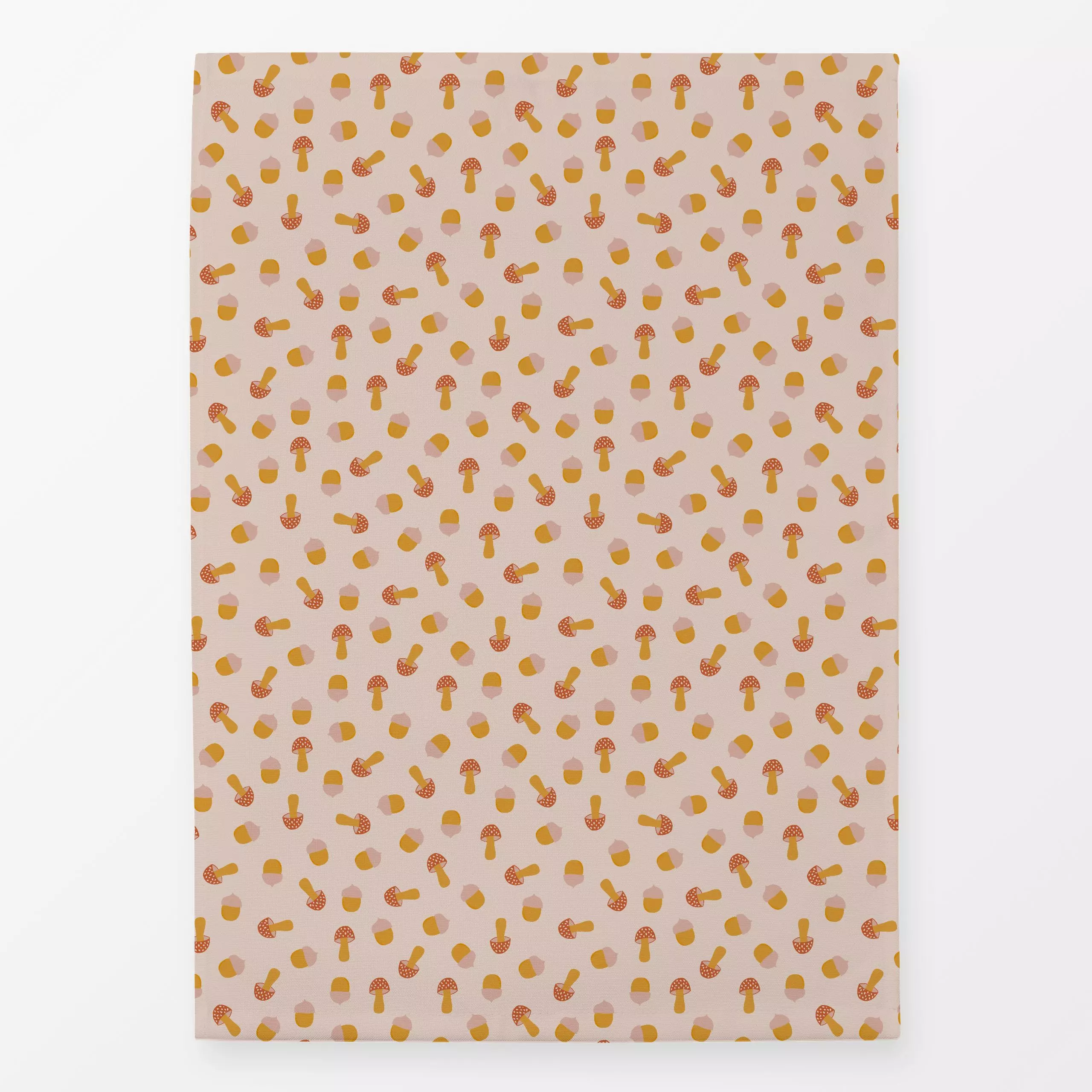 Geschirrtücher Eicheln und Pilze - Natur & Landschaft - von „Menina Lisboa "; Muster, Natur, Kinderzimmer, bunt, gelb, Eiche...