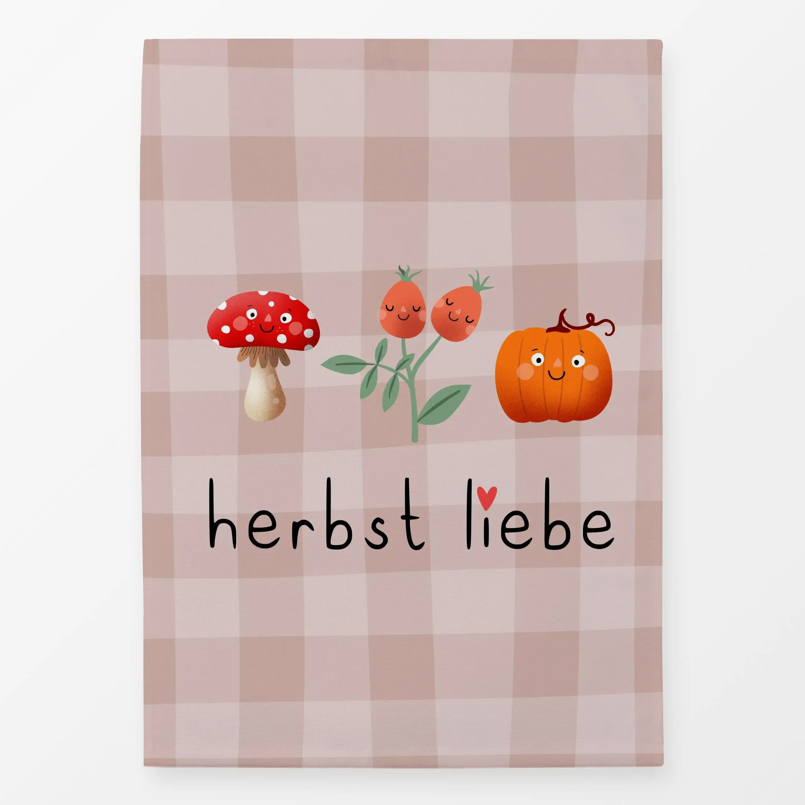 Geschirrtücher Herbstliebe Pilz Kürbis - Herbst, Sprüche & Schriftzüge, Pflanzen & Botanik - von „Heyduda"; Illustration, ni...