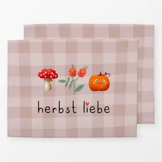 Tischset Herbstliebe Pilz Kürbis