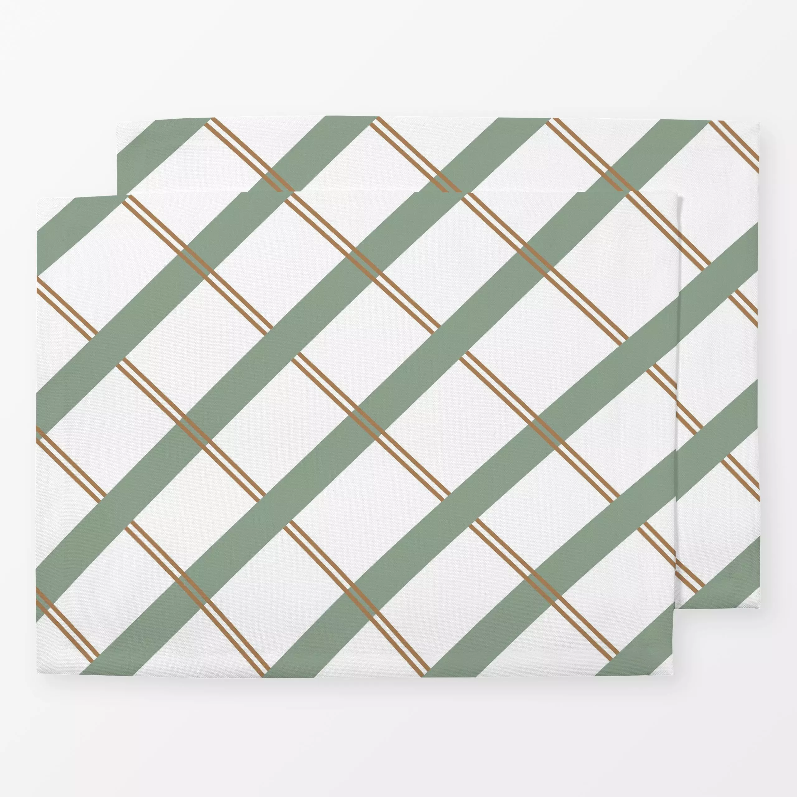 Tischset Streifen diagonal grün braun - Weihnachten, Symbole & Muster - von „Heyduda"; Muster, linie, Linien, Streifen, Weih...