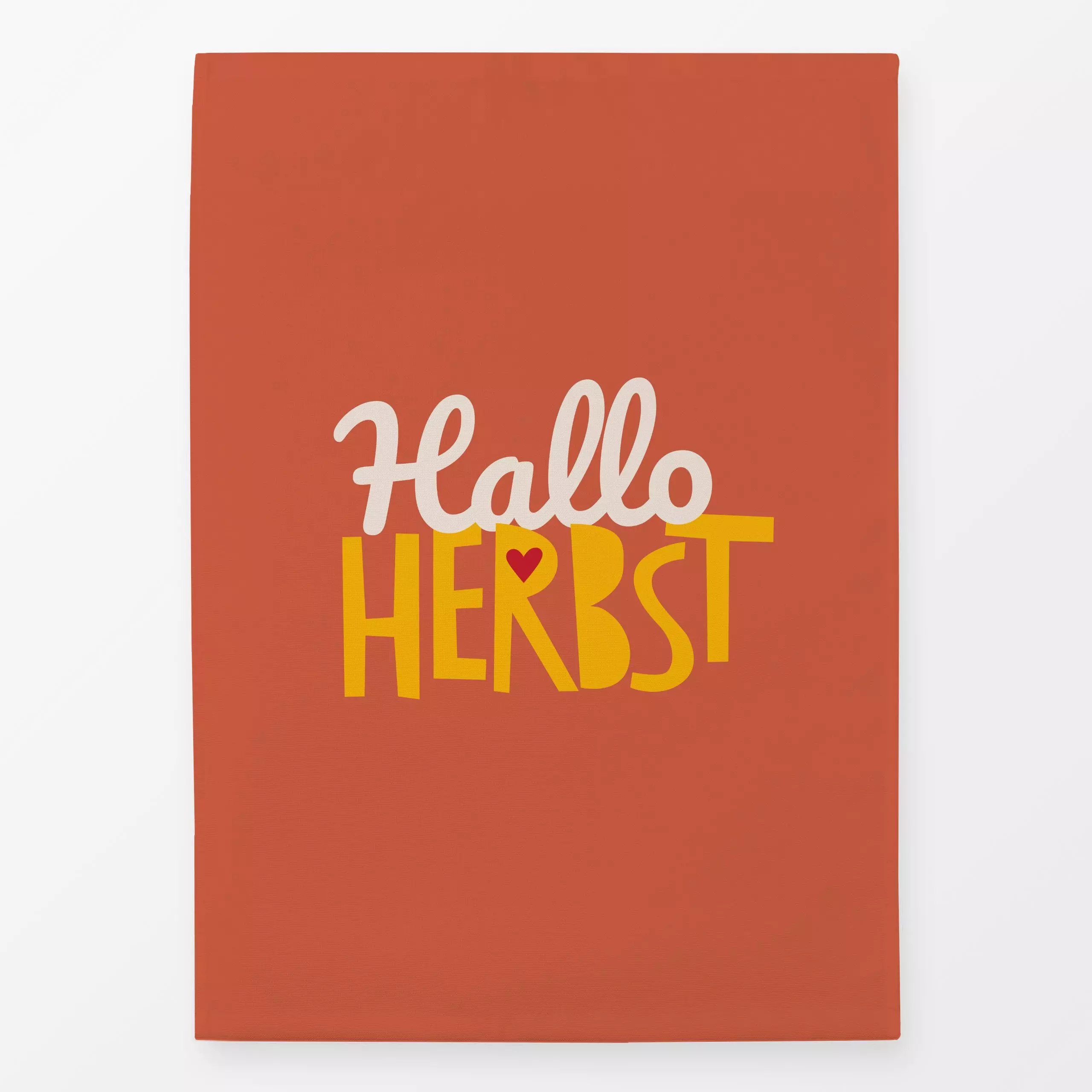 Geschirrtücher Hallo Herbst - Herbst, Natur & Landschaft, Sprüche & Schriftzüge - von „Kerstin Ax"; Orange, typografie, Herb...