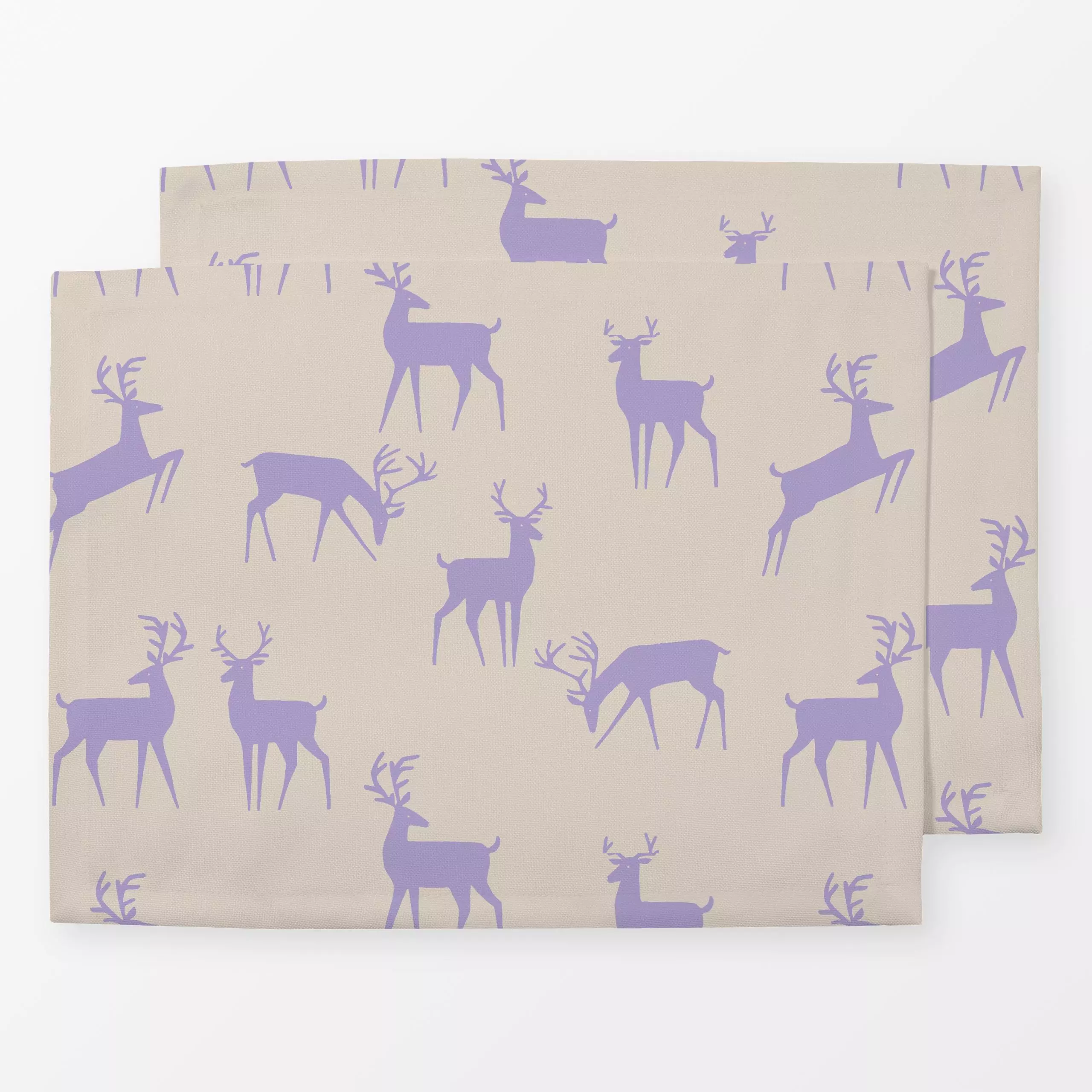 Tischset Hirsche Deers flieder Lila - Weihnachten, Anlässe - von „Studio Kesse"; Merry Christmas, Rentier, Weihnachten, Wint...