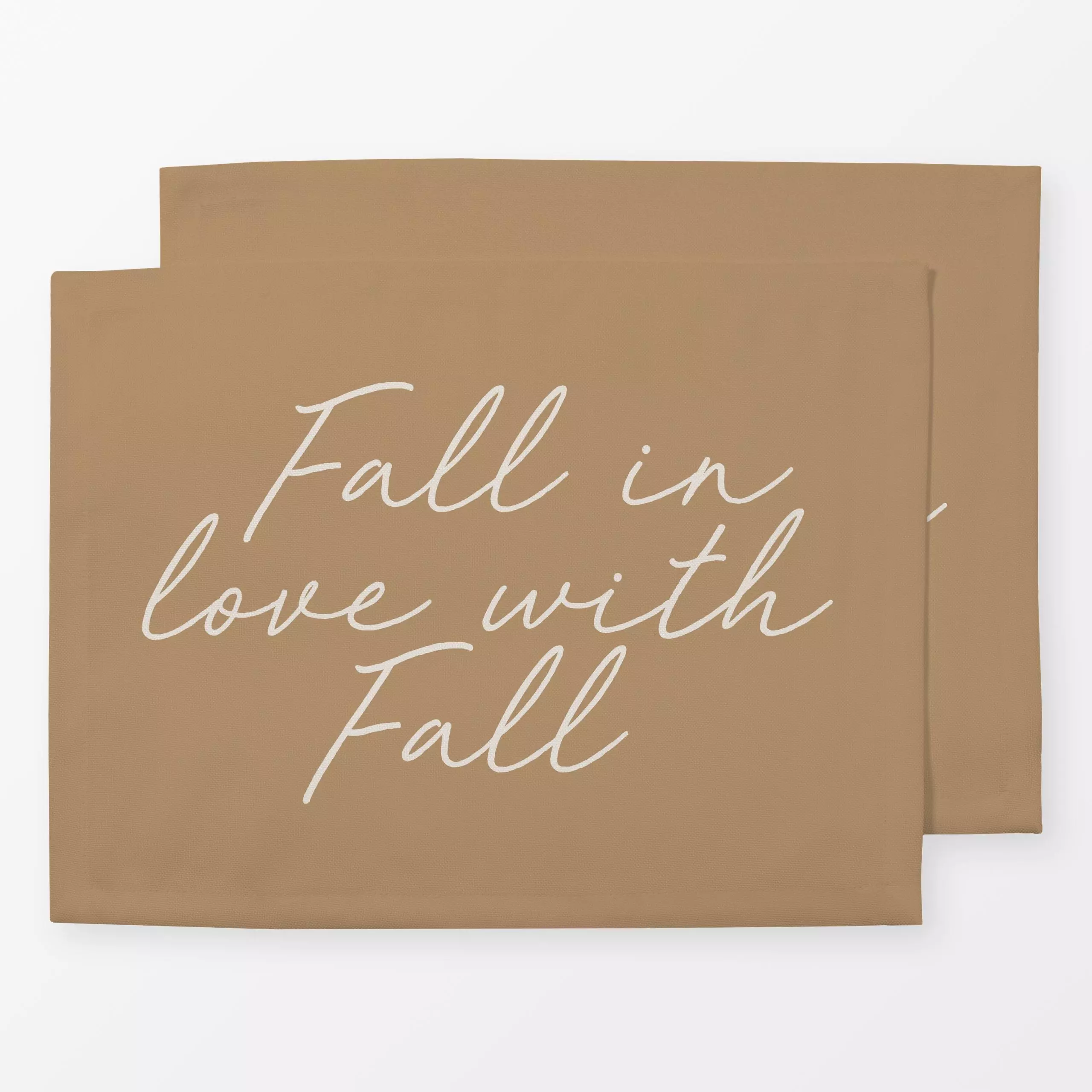Tischset Fall In Love With Fall Sand - Herbst, Sprüche & Schriftzüge - von „Studio Kesse"; text, typografie, Herbst, spruch,...