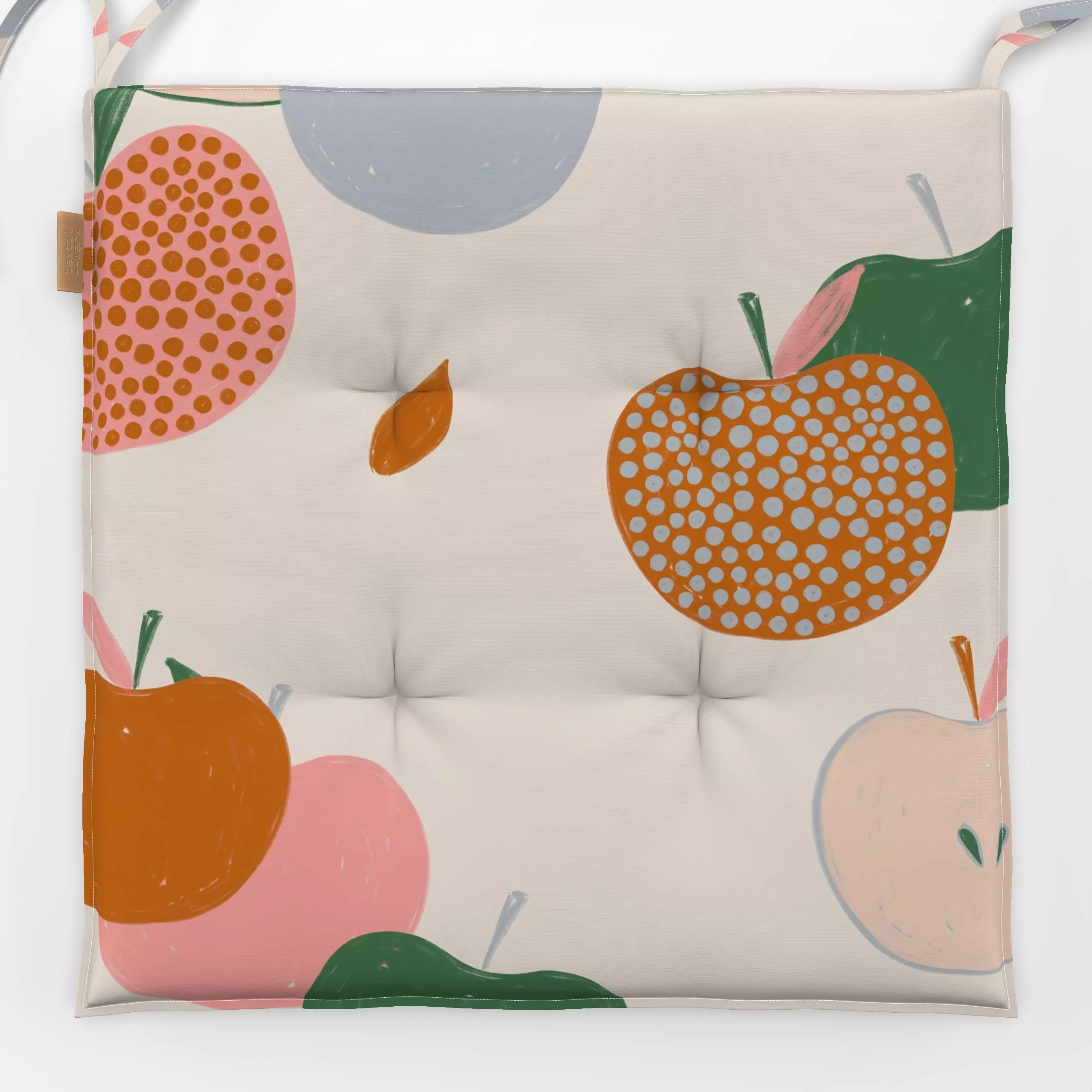 Sitzkissen Apfel Allover - Herbst, Symbole & Muster, Früchte - von „Kruth Design"; Muster, Punkte, Apfel, Herbst, Herbstdeko...