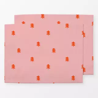 Tischset Muster Tannenbaum Rot & Rosa