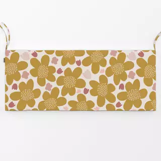 Bankauflage Retro Blumenmuster