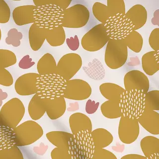 Meterware Retro Blumenmuster