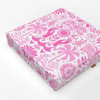 Bodenkissen Boho Beach Pink White