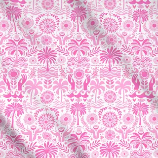 Meterware Boho Beach Pink White