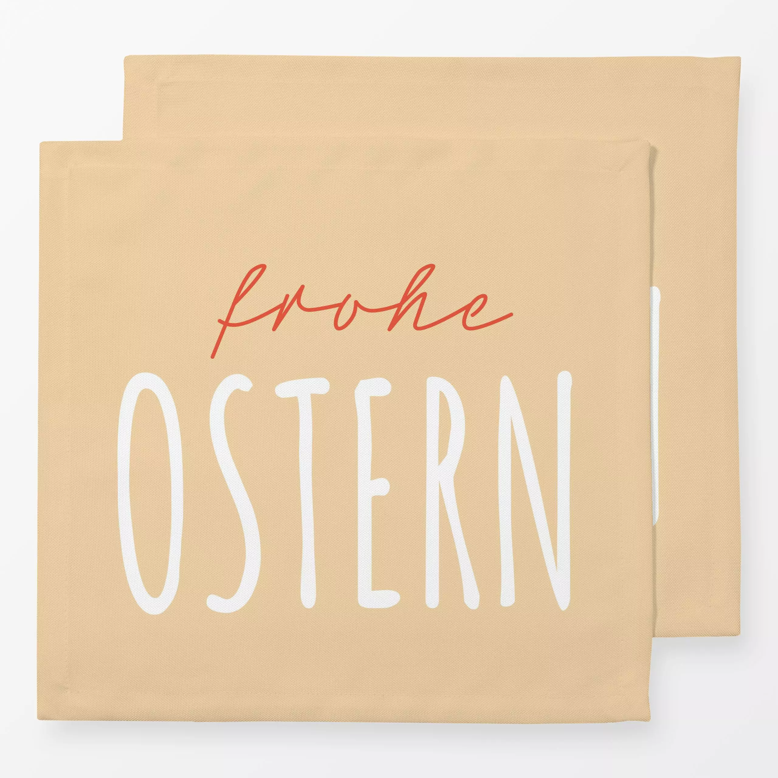 Servietten Frohe Ostern gelb - Frühling, Sprüche & Schriftzüge - von „Kantioler Design"; Ostern, typografie, Jahreszeit, quo...