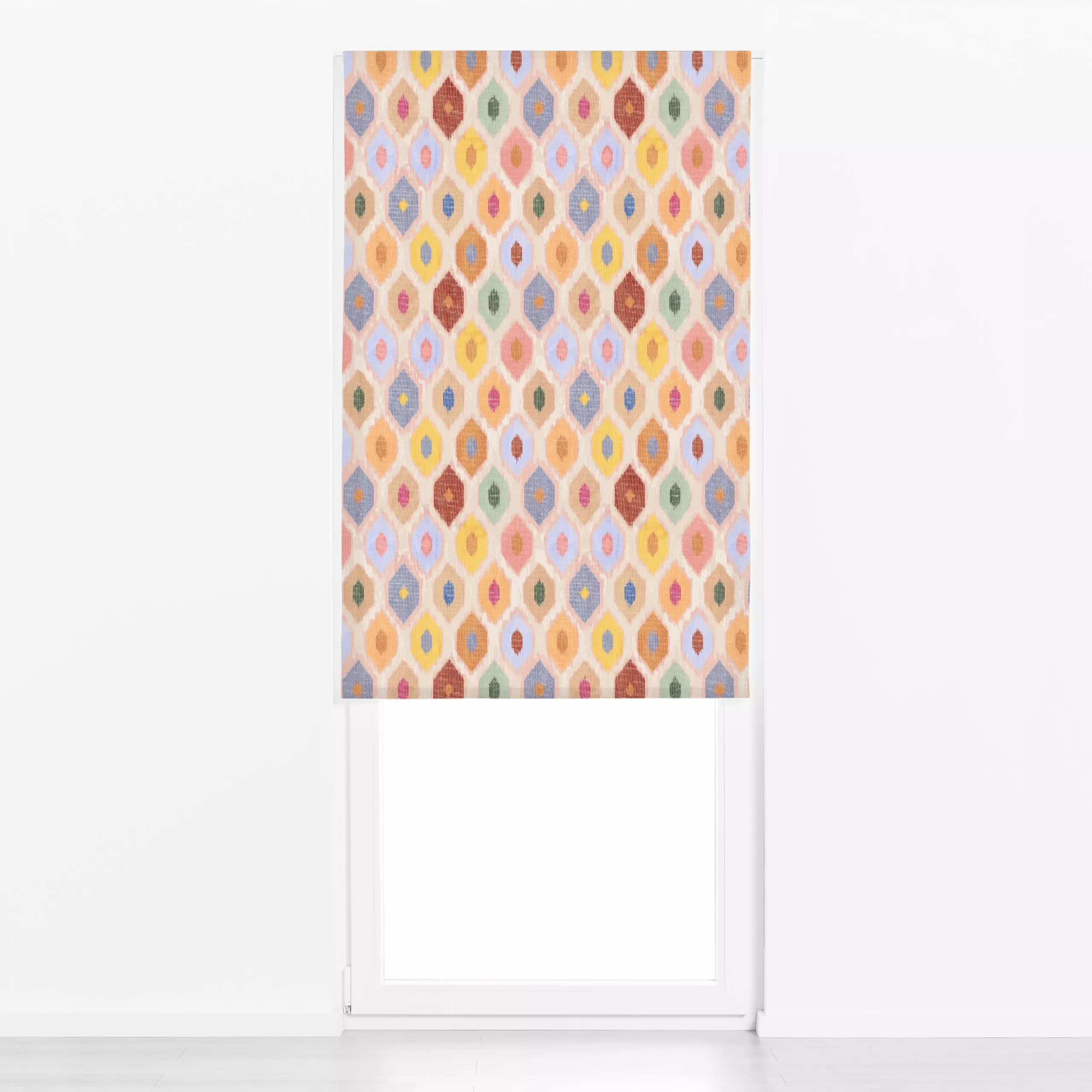 Raffrollo Rhombus Ikat Colorful - Symbole & Muster, Reise - von „Studio Kesse"; marrakesch, marrokko, boho, bunt, Ethno, Zic...