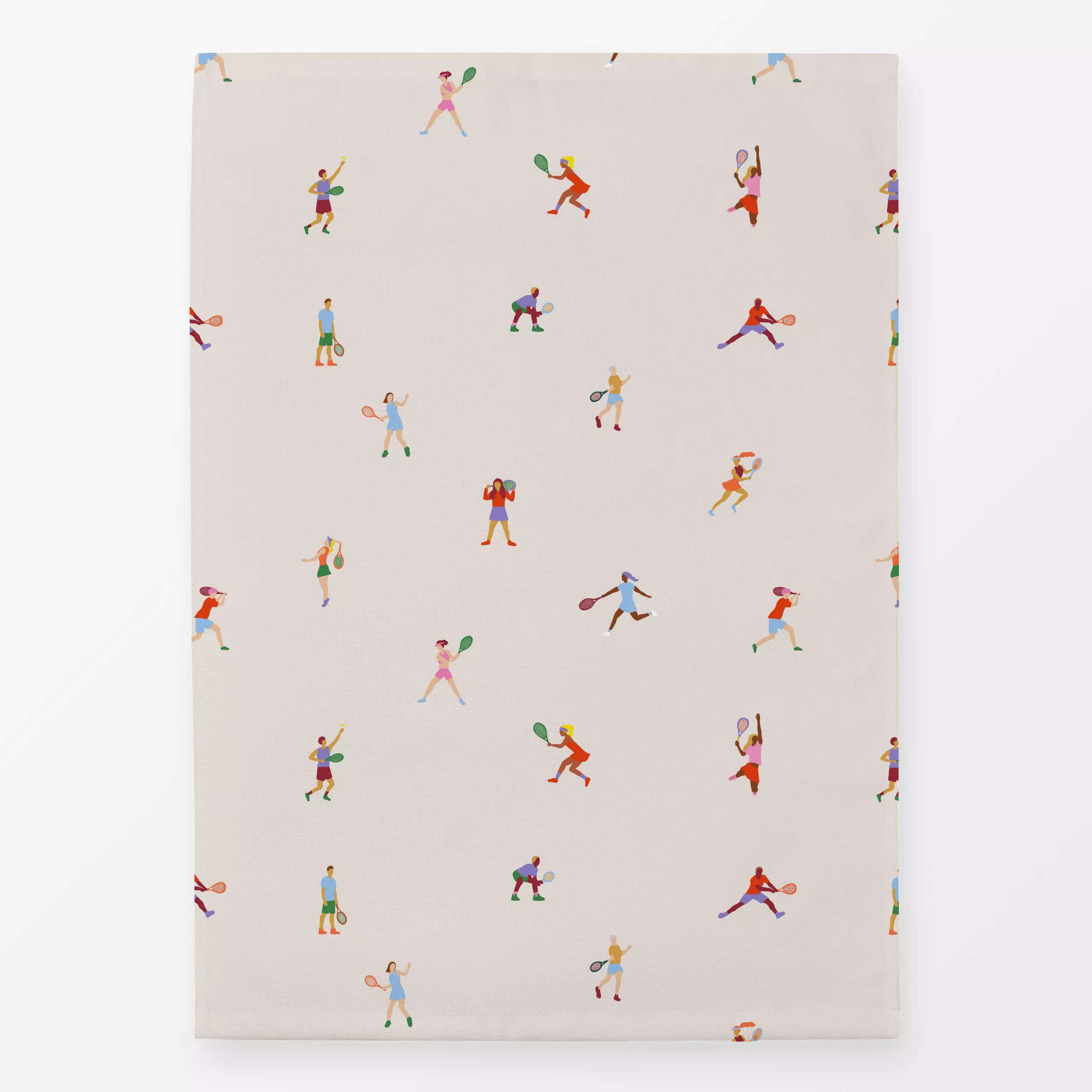 Geschirrtücher Tennis Muster 1 - Sport - von „textilwerk"; Illustration, skandinavisch, Tennis, beige, skandinavien, Sport, ...