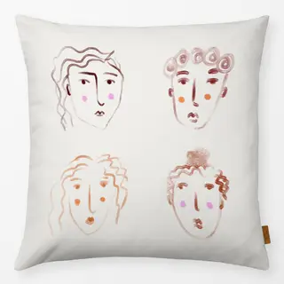 Kissen Malerei Gesichter Kreide