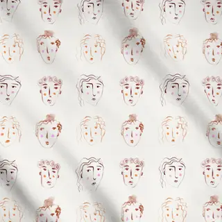 Meterware Malerei Gesichter Kreide